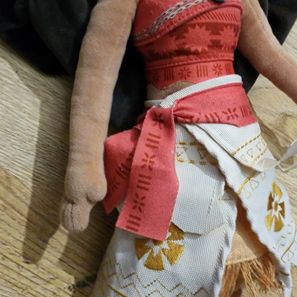 Moana Plush Doll with Brown Hair and Red Dress - Picture 2 of 4